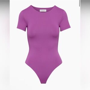 Limited Edition Babaton Contour Purple Vivacity Short Sleeve Bodysuit Size Small